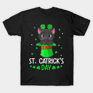 St Patricks Day Cats Saint Pattys Women Men Kids T-Shirt